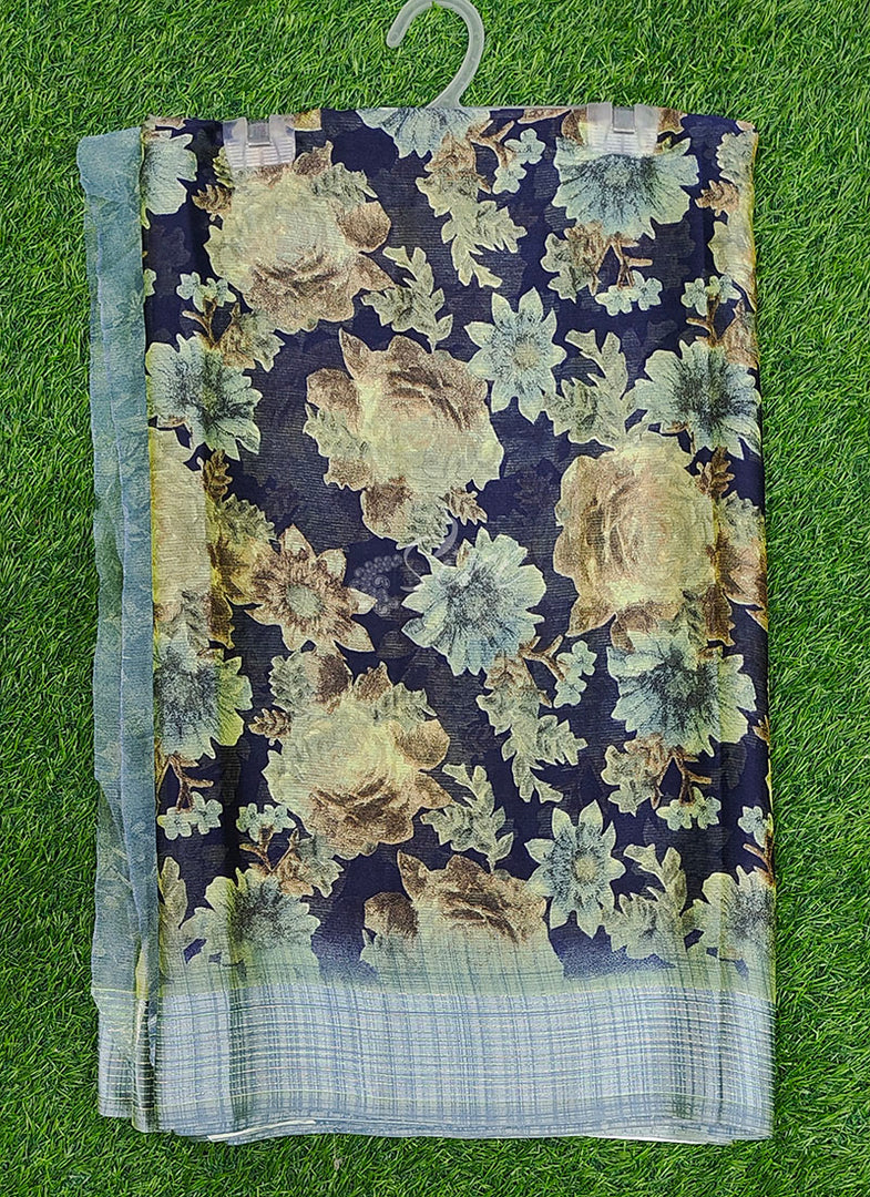 Latest Printed Chiffon Saree with Blouse
