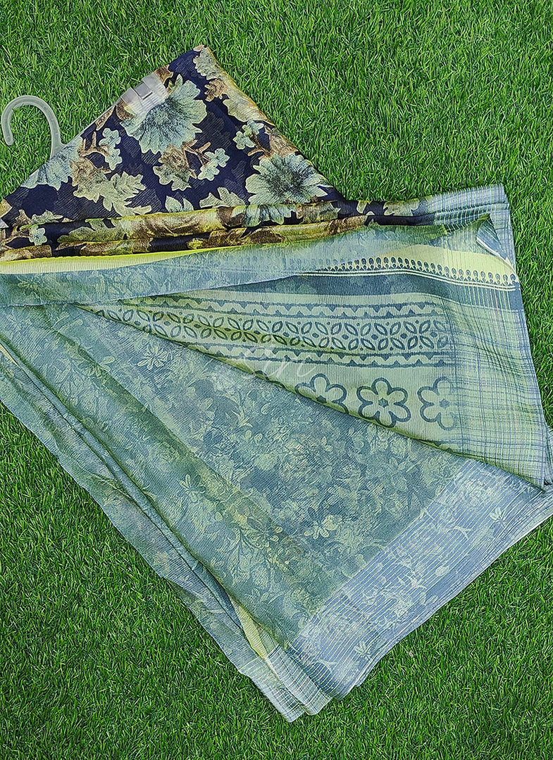 Latest Printed Chiffon Saree with Blouse