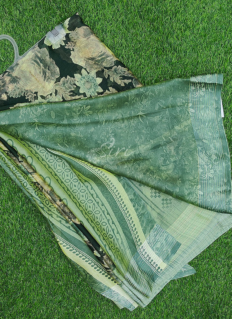 Latest Printed Chiffon Saree with Blouse