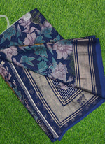 Load image into Gallery viewer, Beautiful Georgette Floral Print Sarees with Foil Print Border
