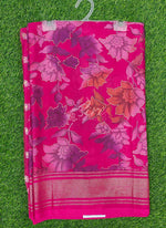 Load image into Gallery viewer, Beautiful Georgette Floral Print Sarees with Foil Print Border
