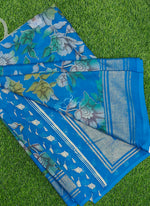 Load image into Gallery viewer, Beautiful Georgette Floral Print Sarees with Foil Print Border
