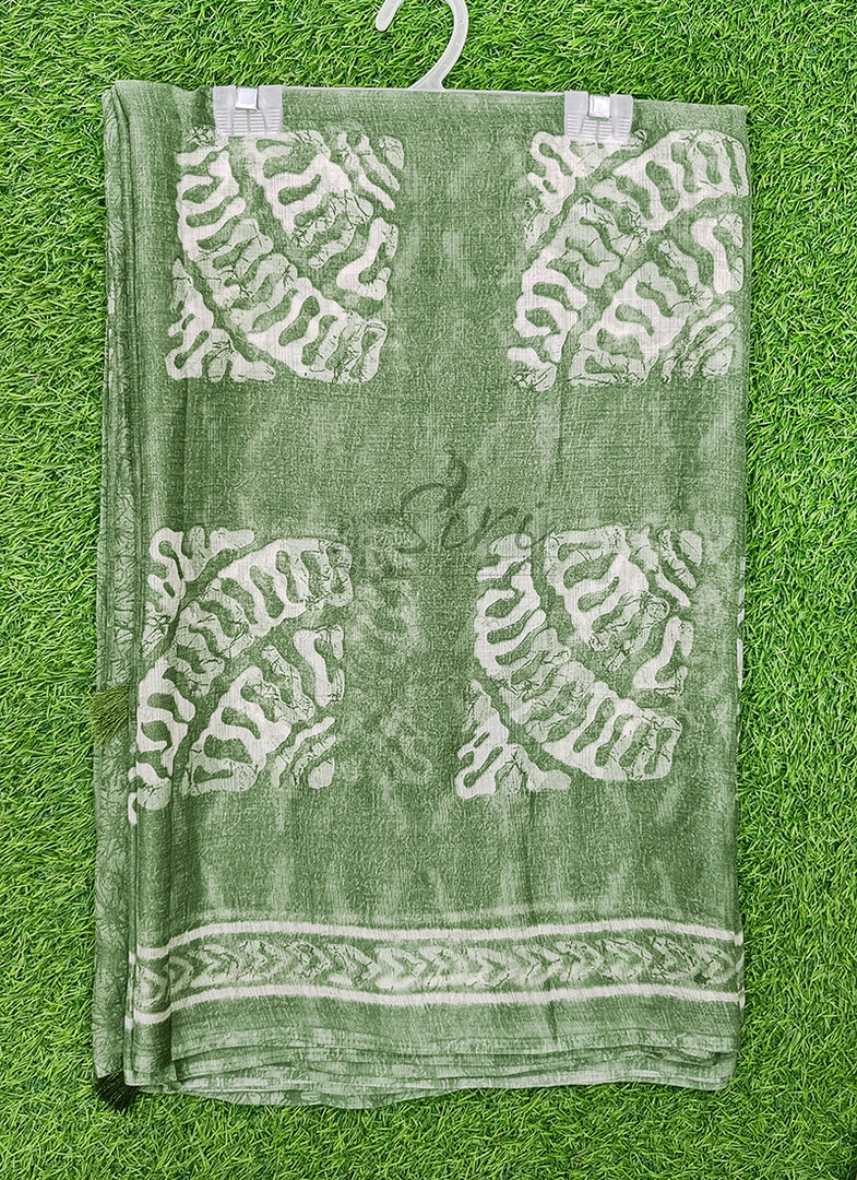 Beautiful Printed Chiffon Saree in Self Lines Texture