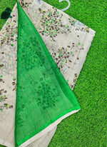 Load image into Gallery viewer, Beautiful Printed Chiffon Saree in Self Lines Texture
