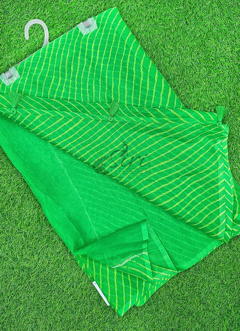 Beautiful Printed Chiffon Saree in Self Lines Texture