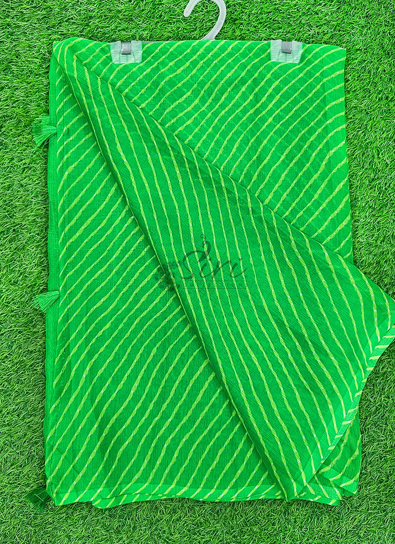 Beautiful Printed Chiffon Saree in Self Lines Texture