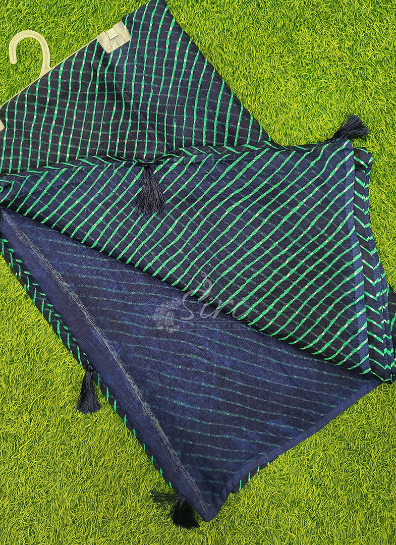 Beautiful Printed Chiffon Saree in Self Lines Texture