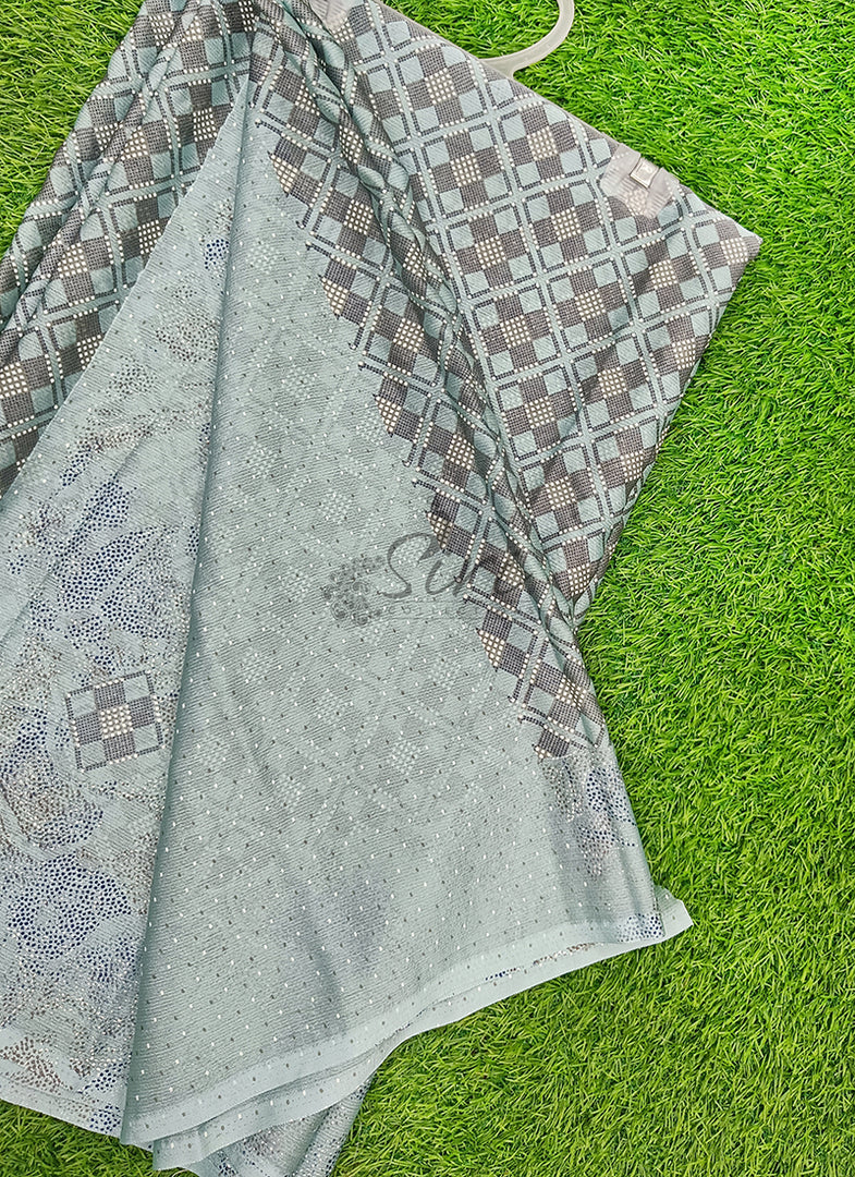 Beautiful Printed Crepe Chiffon Saree