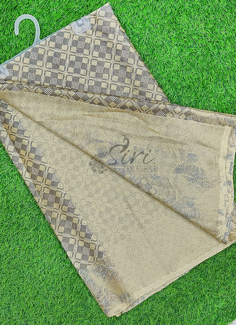 Beautiful Printed Crepe Chiffon Saree