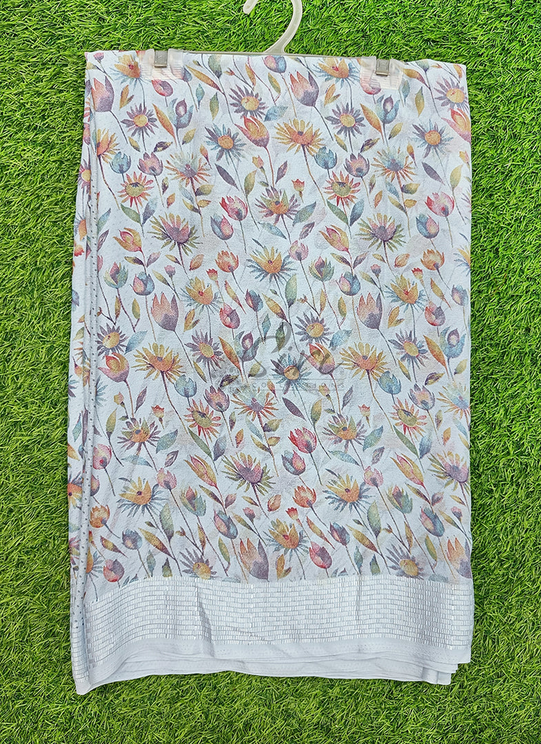Beautiful Printed Moss Georgette Saree