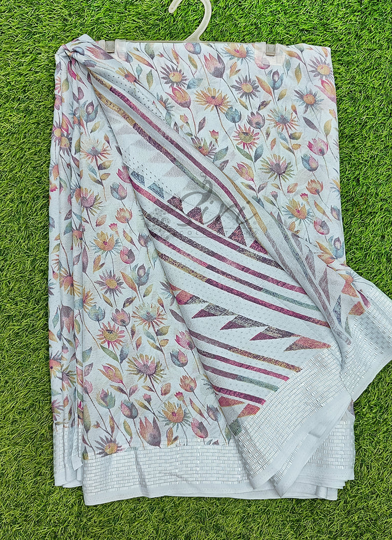 Beautiful Printed Moss Georgette Saree