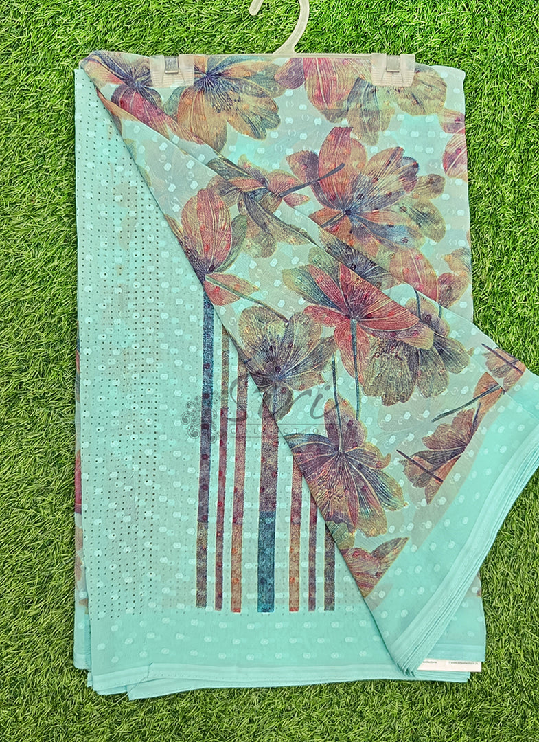 Beautiful Soft Georgette Saree in Self Butis