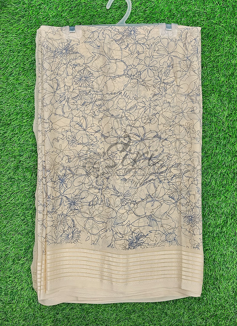 Beautiful Soft Moss Georgette Saree