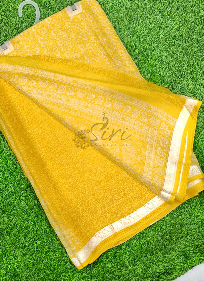 Latest Beautiful Printed Siri Chiffon Saree with Border