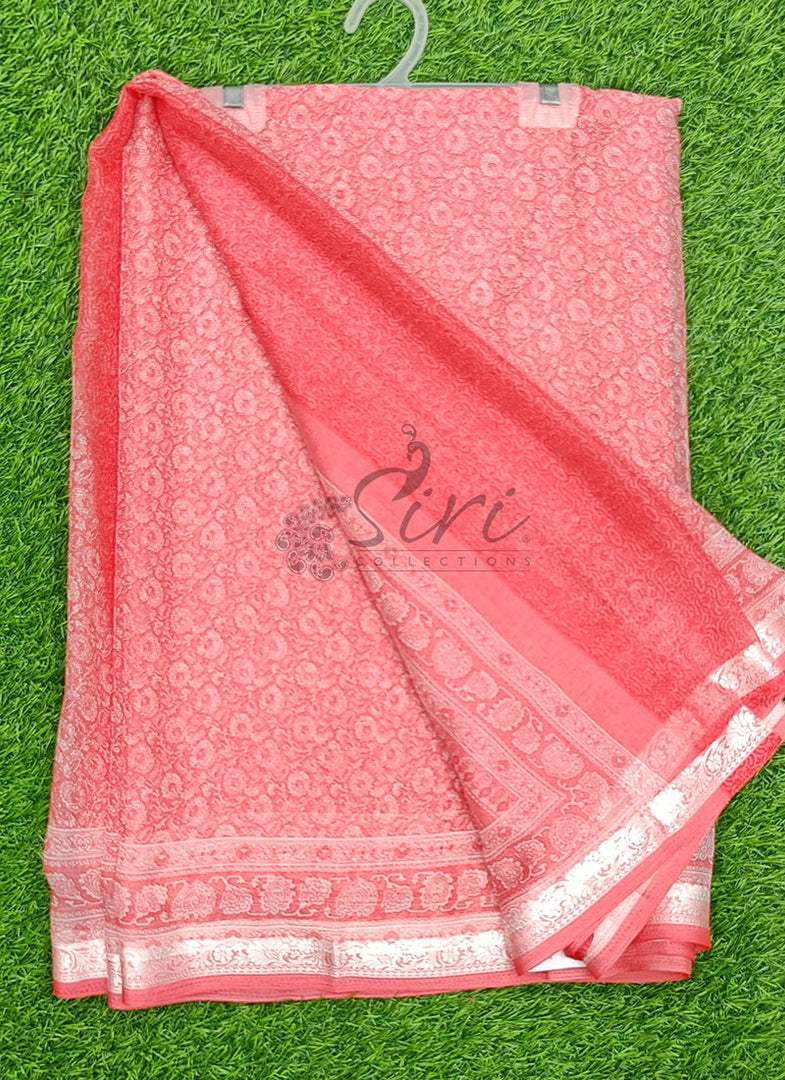 Latest Beautiful Printed Siri Chiffon Saree with Border