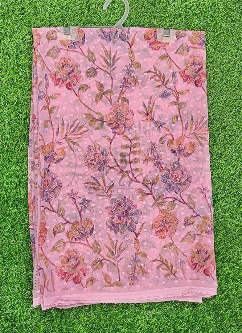 Beautiful Soft Georgette Saree in Self Butis