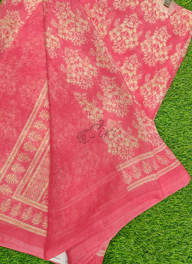 Latest Beautiful Printed Chiffon Saree