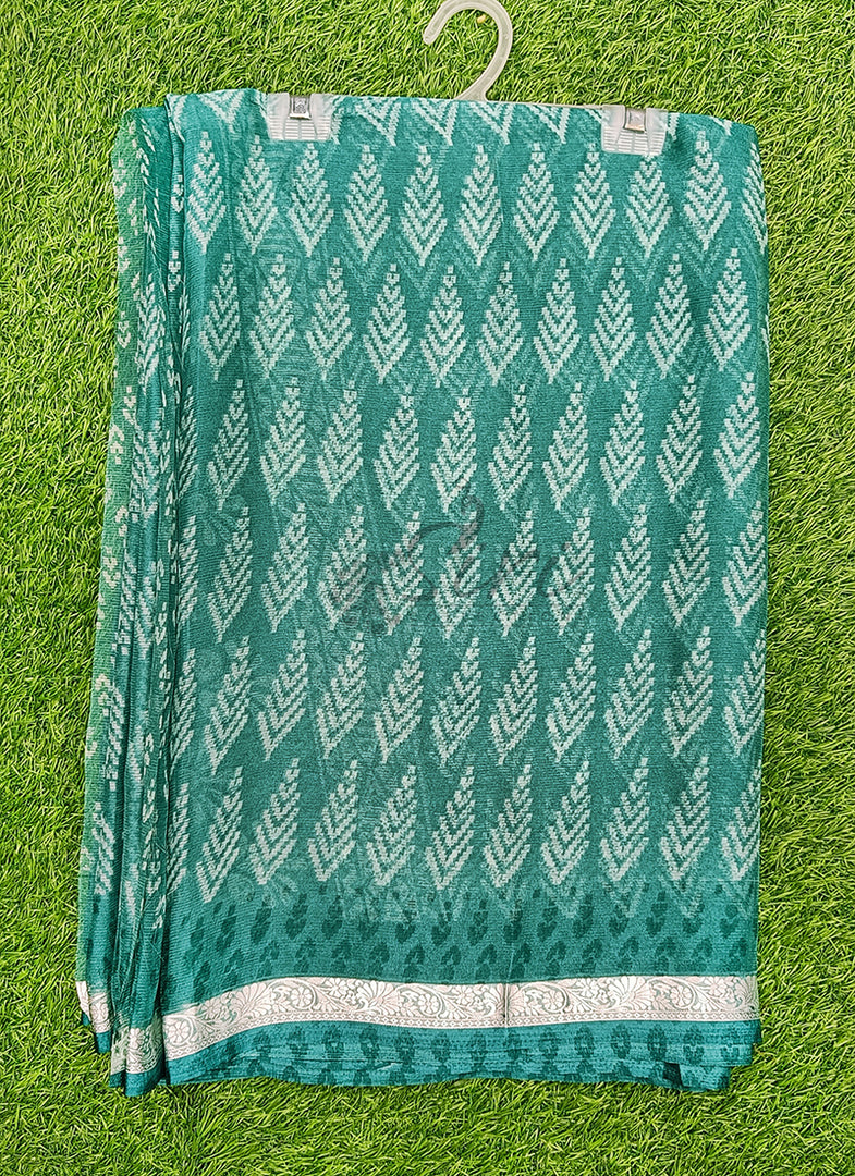Latest Beautiful Printed Chiffon Saree with Border