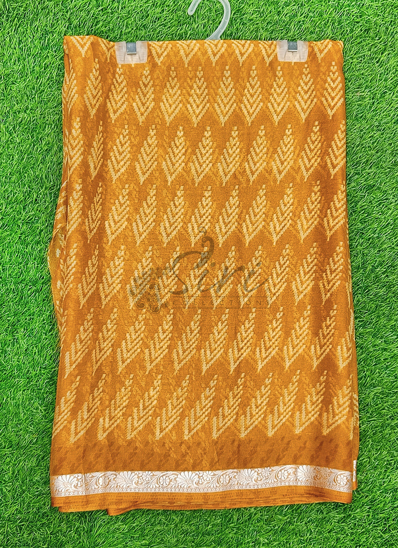 Latest Beautiful Printed Chiffon Saree with Border