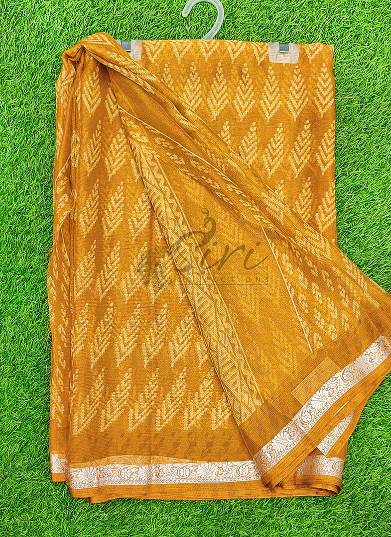 Latest Beautiful Printed Chiffon Saree with Border