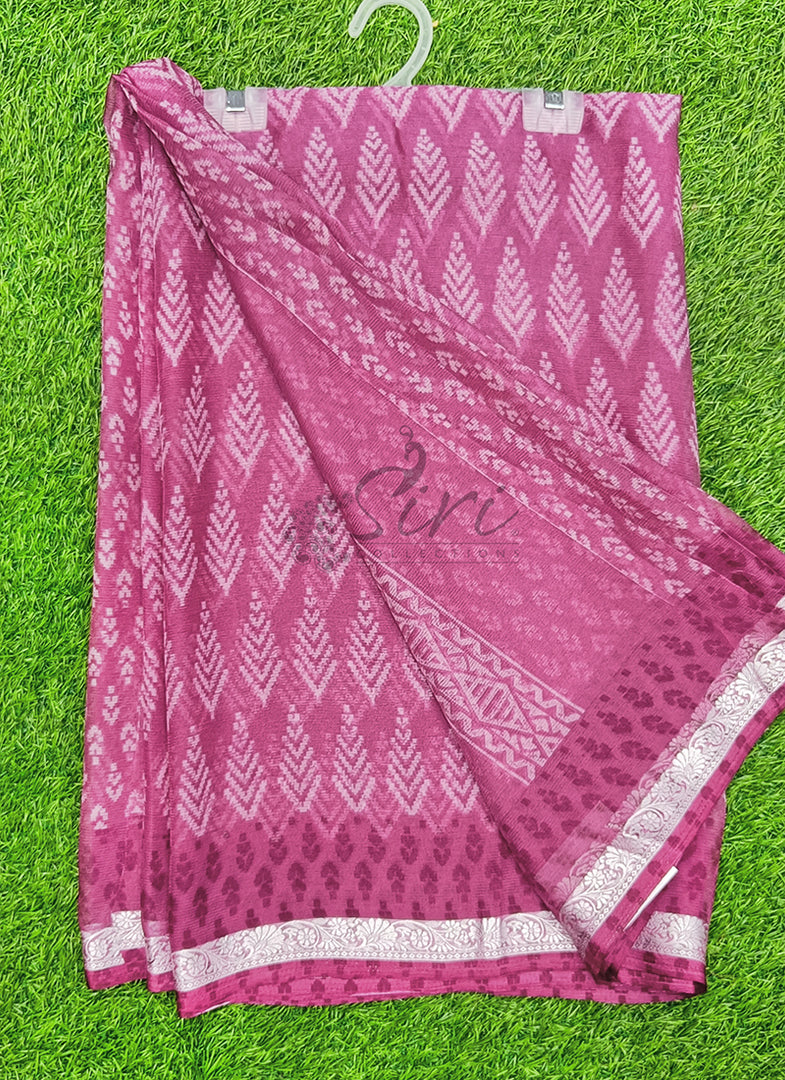 Latest Beautiful Printed Chiffon Saree with Border