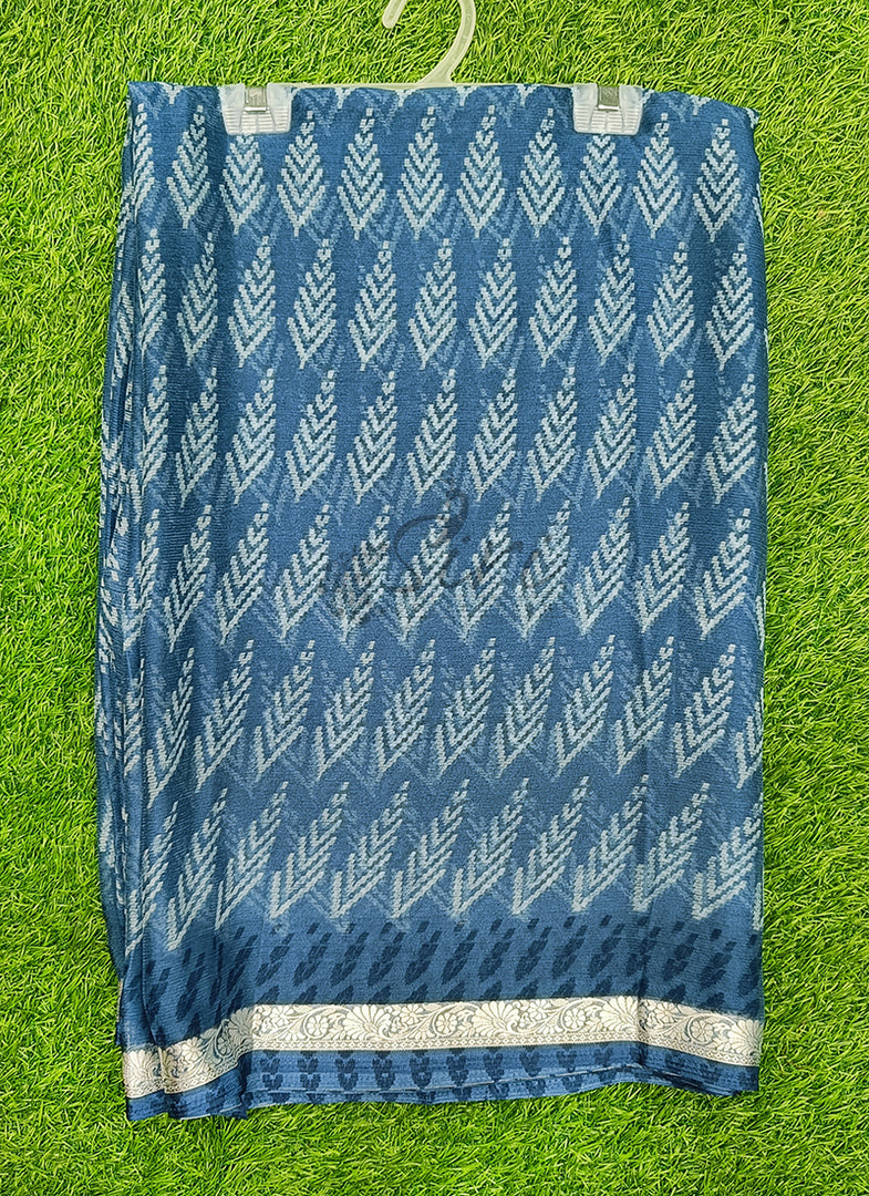 Latest Beautiful Printed Chiffon Saree with Border