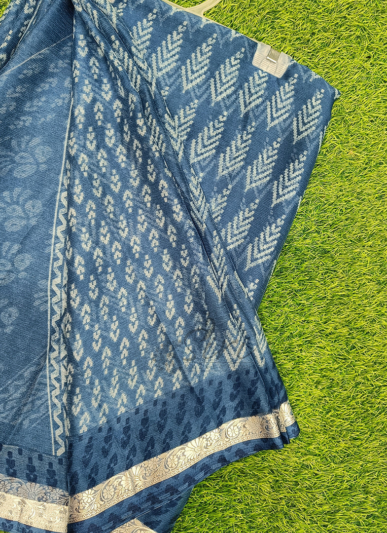 Latest Beautiful Printed Chiffon Saree with Border