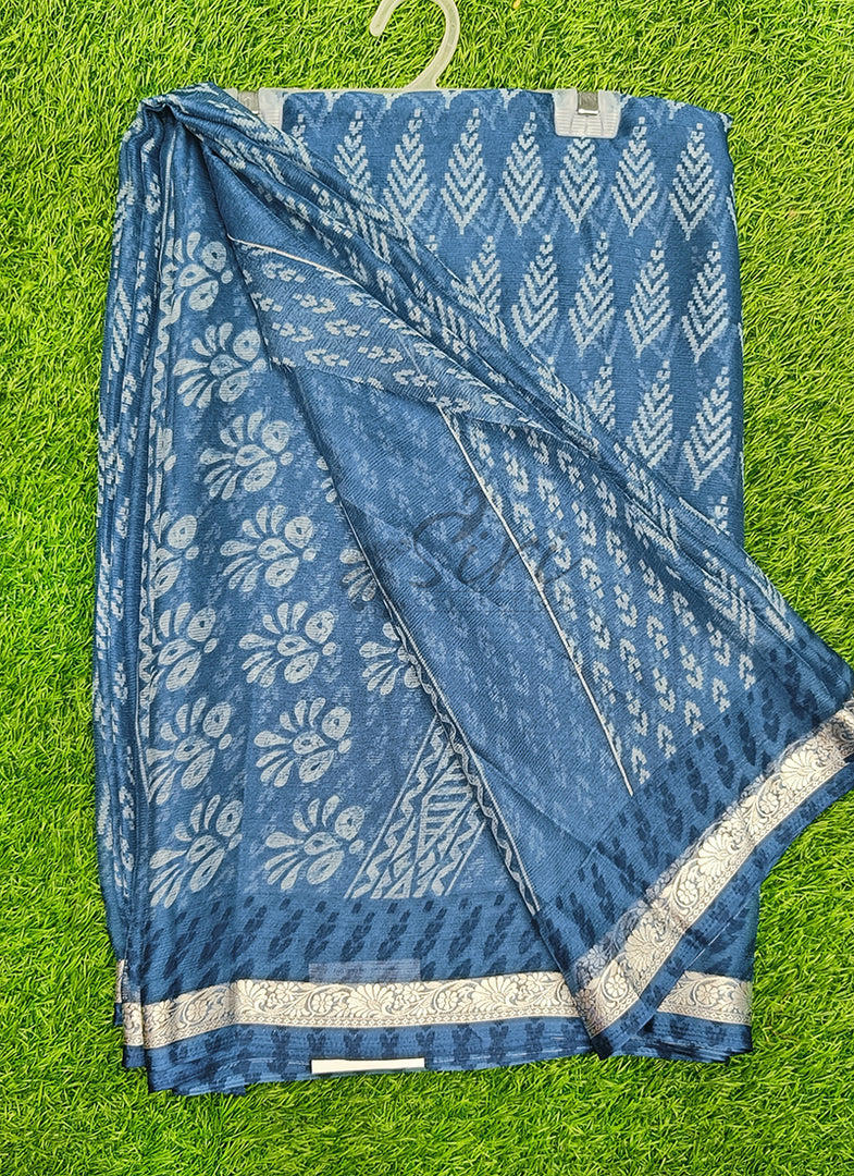Latest Beautiful Printed Chiffon Saree with Border
