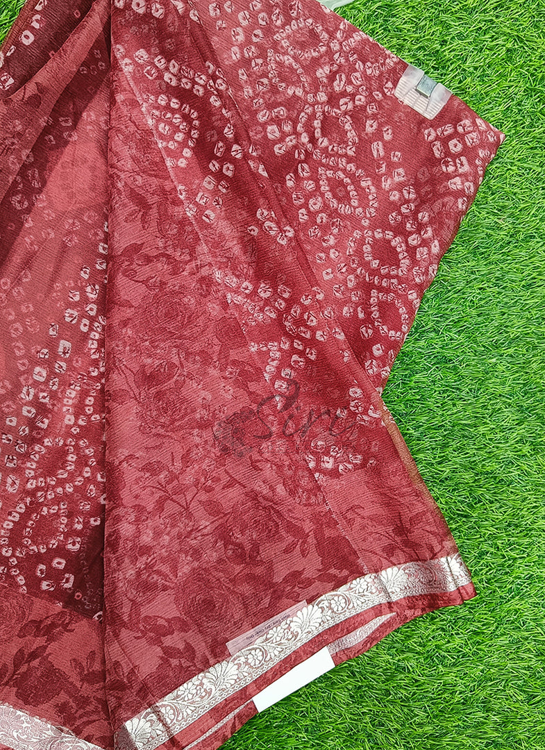 Latest Beautiful Printed Chiffon Saree with Border