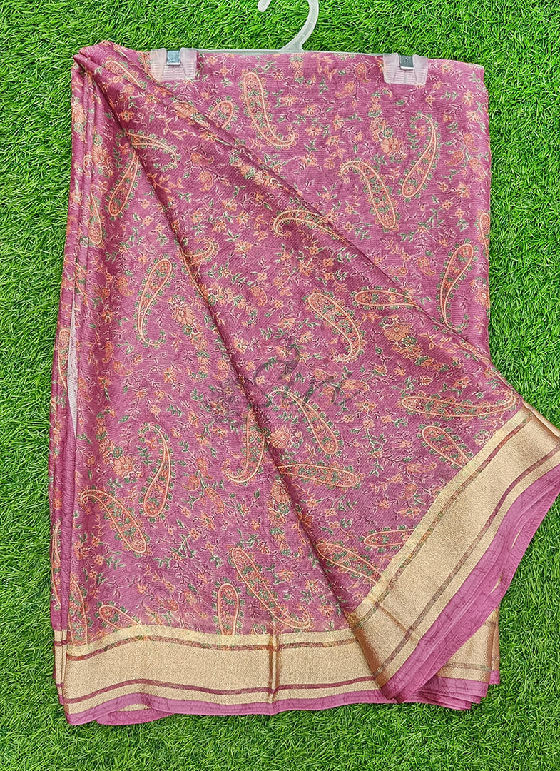 Lovely Printed Chiffon Saree in Soft Borders