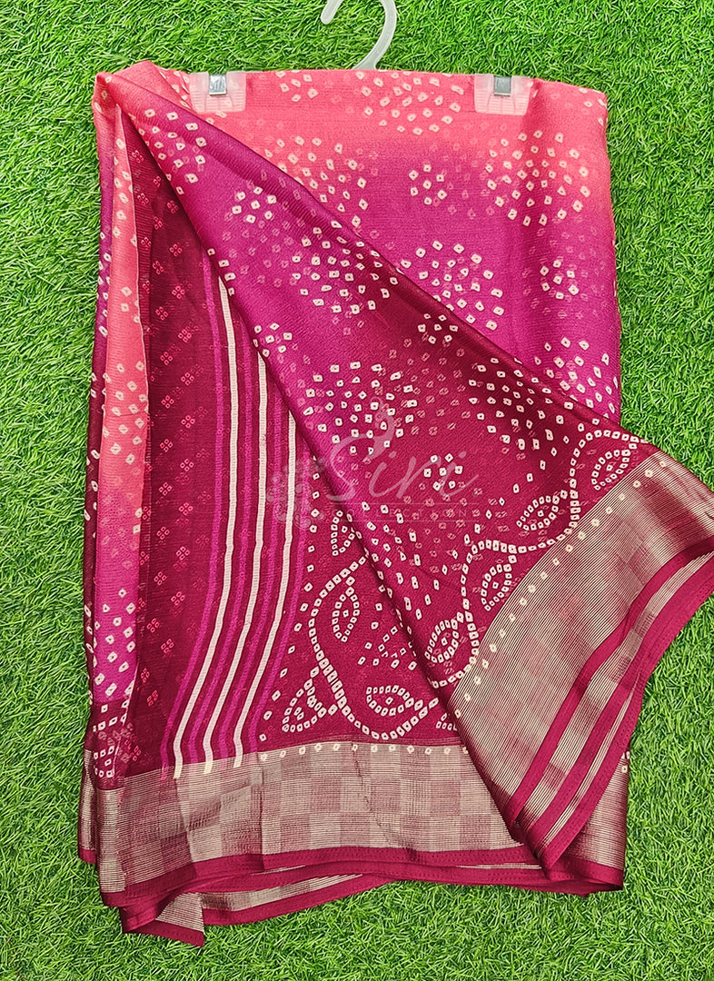Lovely Printed Chiffon Saree in Soft Borders