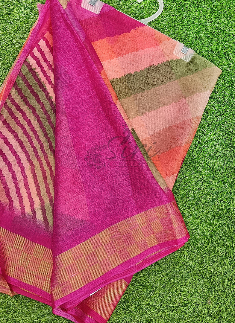 Latest Multi Colour Printed Chiffons Saree with Blouse