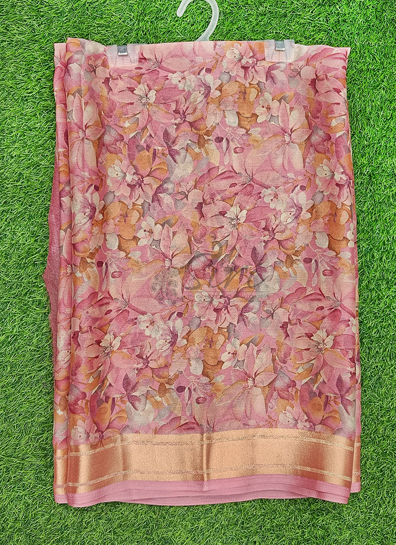 Latest Printed Chiffon Saree with Blouse