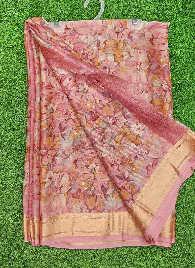 Latest Printed Chiffon Saree with Blouse