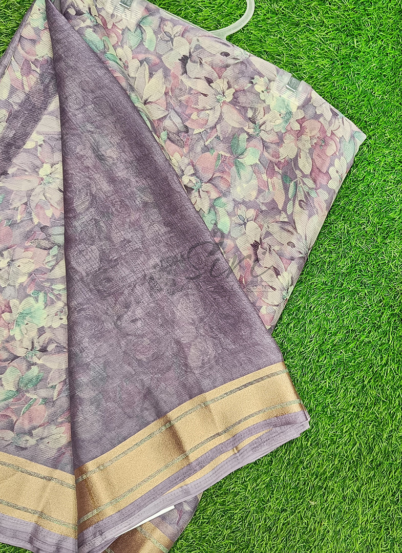 Latest Printed Chiffon Saree with Blouse