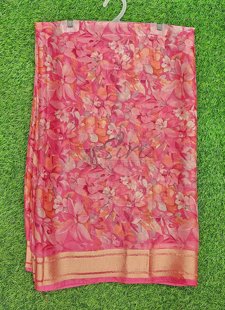 Latest Printed Chiffon Saree with Blouse
