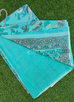 Load image into Gallery viewer, Beautiful Floral Printed Crepe Silk Saree With Blouse