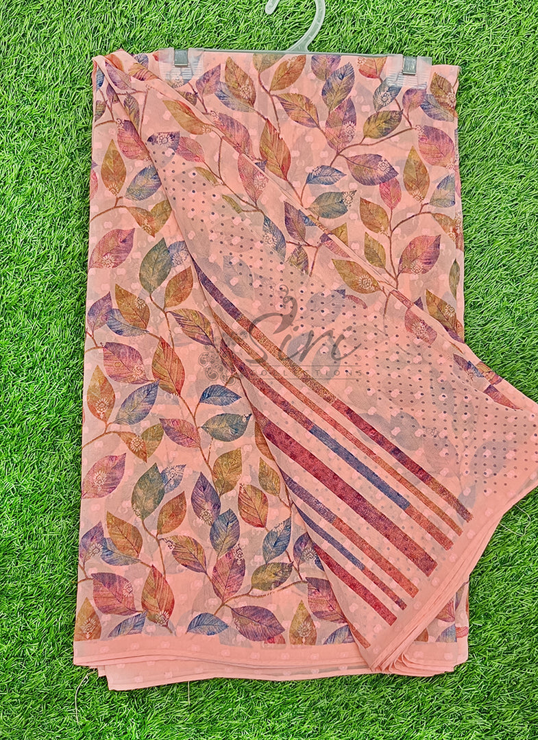Beautiful Soft Georgette Saree in Self Butis