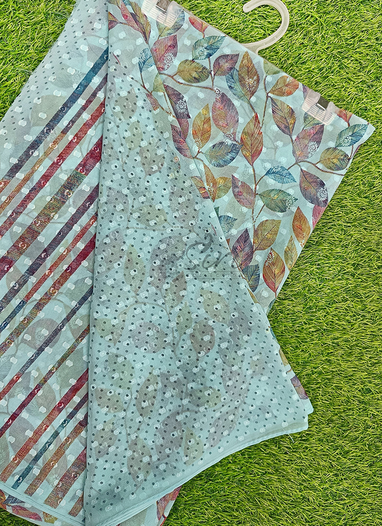 Beautiful Soft Georgette Saree in Self Butis