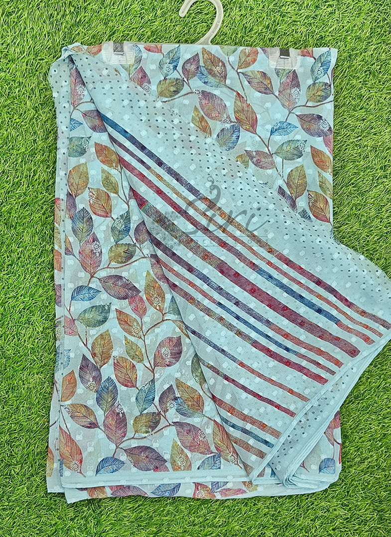 Beautiful Soft Georgette Saree in Self Butis