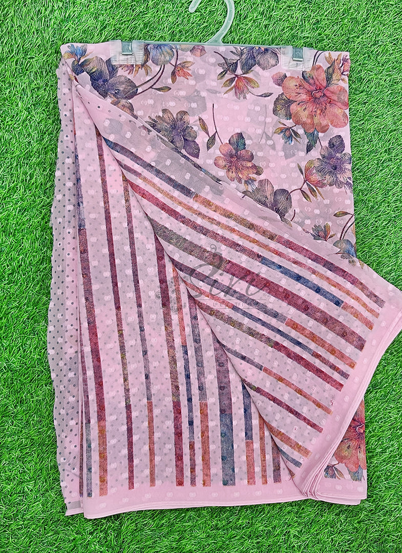 Beautiful Soft Georgette Saree in Self Butis