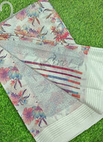 Load image into Gallery viewer, Beautiful Printed Moss Georgette Saree