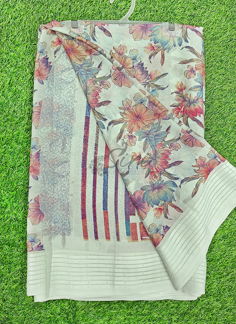 Beautiful Printed Moss Georgette Saree