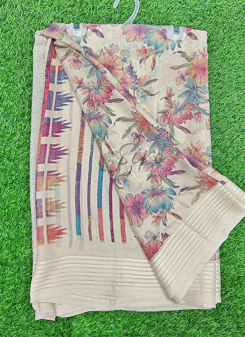 Beautiful Printed Moss Georgette Saree