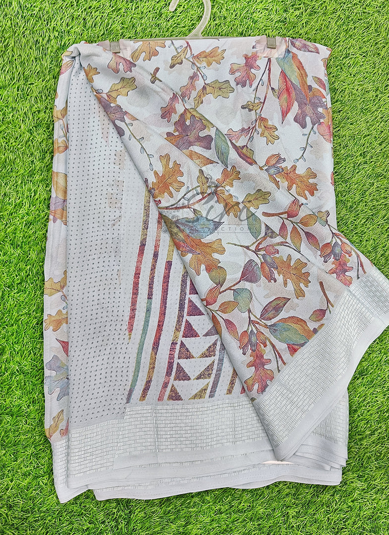 Beautiful Printed Moss Georgette Saree