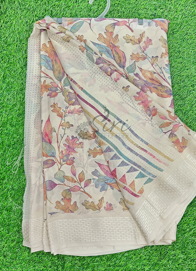 Beautiful Printed Moss Georgette Saree