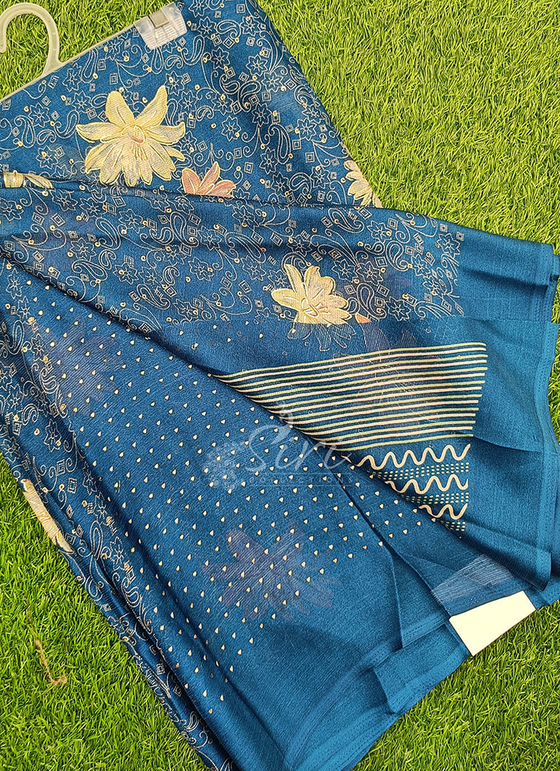 Latest Printed Chiffon Saree in Foil Print