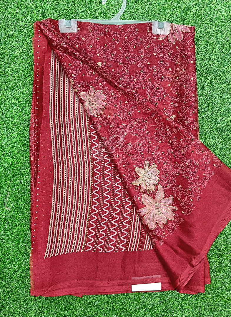 Latest Printed Chiffon Saree in Foil Print
