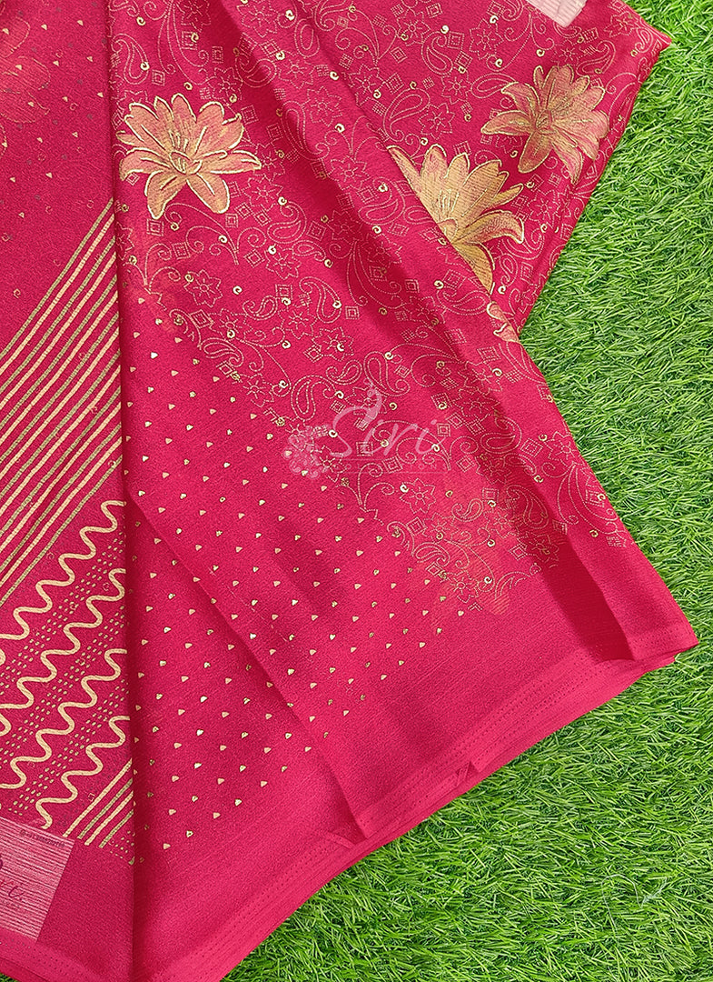 Latest Printed Chiffon Saree in Foil Print