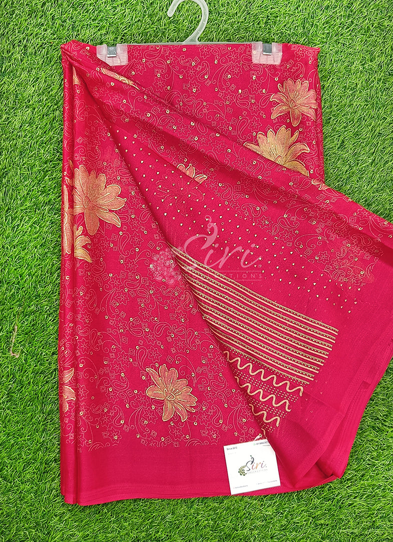 Latest Printed Chiffon Saree in Foil Print